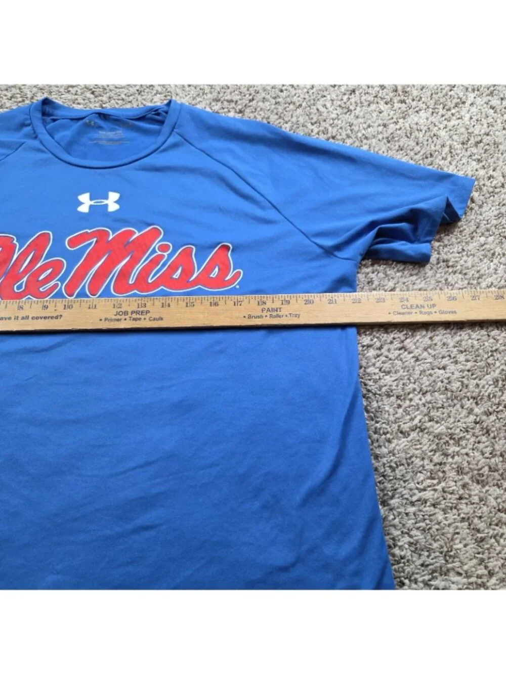 Under Armour Ole Miss Rebels Baseball T Shirt Mens Large Blue Short Sleeve